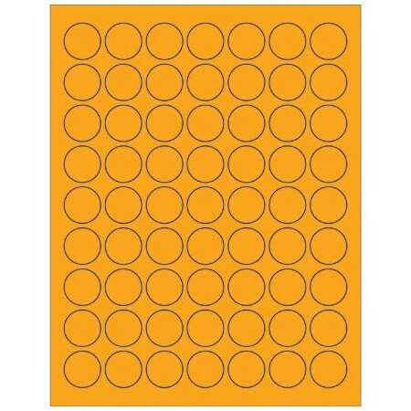 Bsc Preferred 1'' Fluorescent Orange Circle Laser Labels, 6300PK BUY00016112